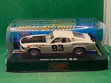 ORIGINAL SCALEXTRIC FORD MUSTANG 1/32 SLOT CAR, WHITE/BLACK  83 NEW UNUSED