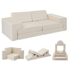 12-Piece Kids Modular Play Sofa DIY Indoor Toddler Couch Convertible Foam Sofa