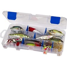 Fishing Tackle Box with 18 Compartments and 9 Anti-Rust Dividers Water-Resistant