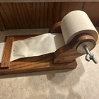 Vintage Wood Paper Roll Dispenser Holder Grocery List Note Taker  — photo 2