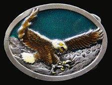 American Bald Eagle Bird Patriotic Tandy Leather Company Vintage Belt Buckle