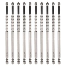10pcs Anti Slip Phillips Impact Screwdriver Bit PH2 1/4" Hex Shank 6" Long