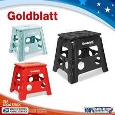 Goldblatt 8.5''/12.5" Folding Step Stool for Adults Kid 300lbs Capacity Portable