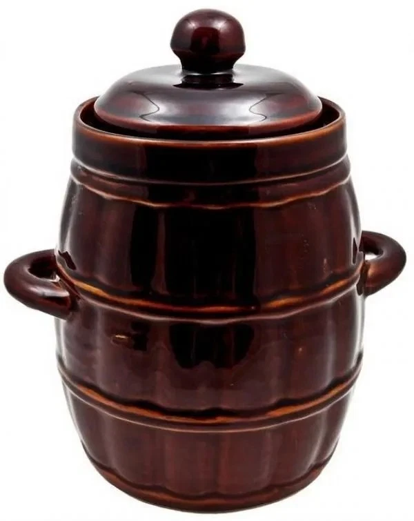 Pot pour choucroute en grès Pot en terre cuite 3,2 L avec couvercle - Photo 2/4