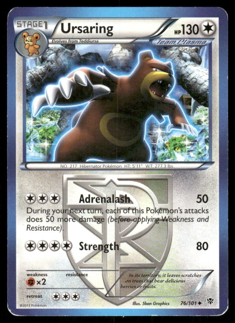 Pokemon Tcg Ursaring #76 Pokemon Plasma Blast MP