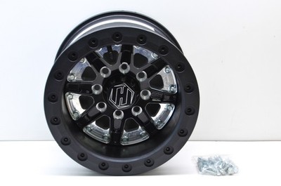 Hiper 1280-YBK02-44-SBL Black Sidewinder Wheel Rim 12X8 4+4 4/110 4/115 Beadlock
