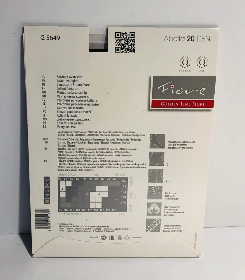 Medias Fiore ABELLA 20 Den Negro Patrón Metálico Microfibra G5649 Talla 4 Nuevas Foto 2 de 4