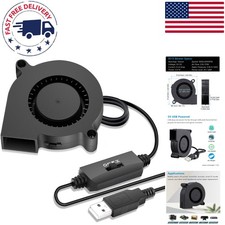 Compact 50mm USB Powered Turbo Fan with 3 Speed Settings for Versatile Use