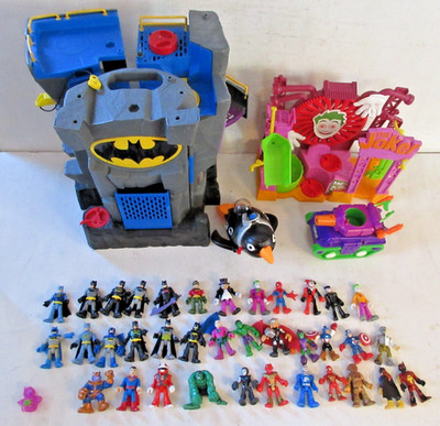 Fisher Price Imaginext Batman Joker Playset Vehicles Figures Huge Toy Lot Bundle
