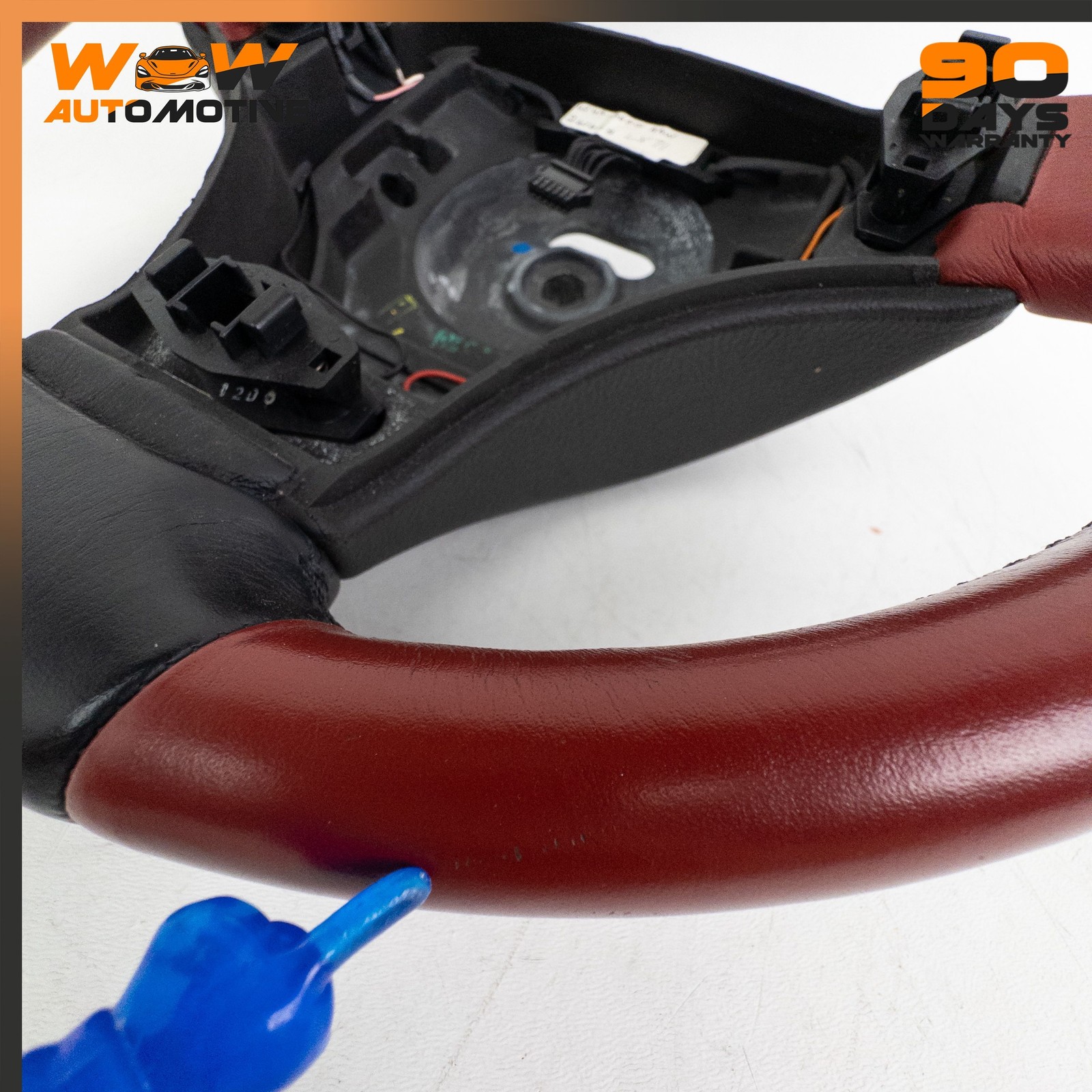 06-16 ASTON MARTIN V8 VANTAGE STEERING WHEEL RED BLACK 6G433600AAW OEM  