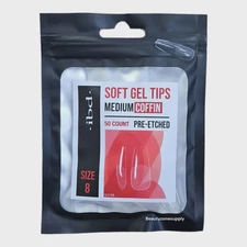 ibd Soft Gel Tips Refill Medium Coffin #8 (50ct) (3 Pack)