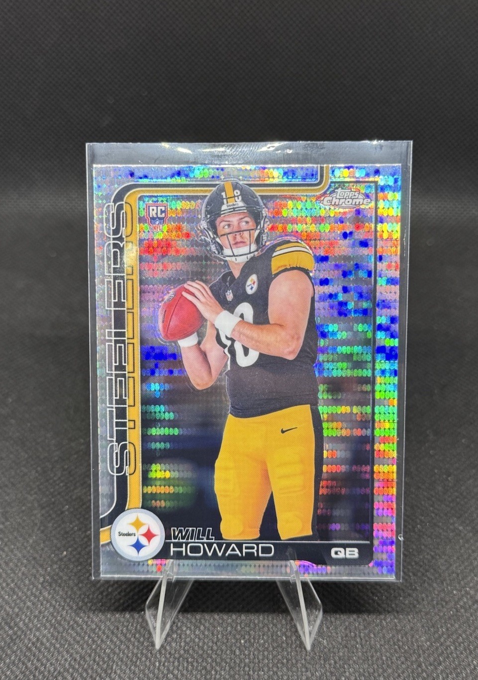 2025 Topps Chrome Football NFL Will Howard Pulsar Refractor (RC) #321 Steelers
