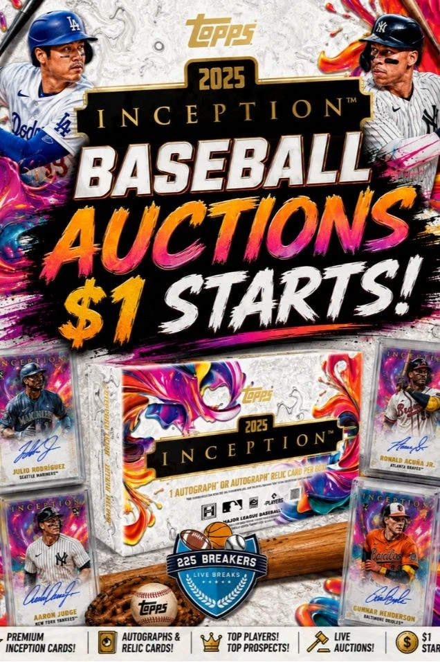 INCEPTION BASEBALL AUCTIONS ALL NIGHT $1 STARTS
