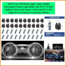 20pcs Car Led Dash Lights - Super Bright Instrument Cluster Light Bulbs With ...