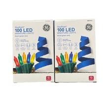 2x GE StayBright 100 Count Multicolor LED Christmas String Lights 24.7 ft   NEW