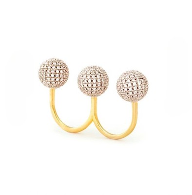nOir JEWELRY CASSANDRA DOUBLE FINGER RING SIZE 8/7 NWT