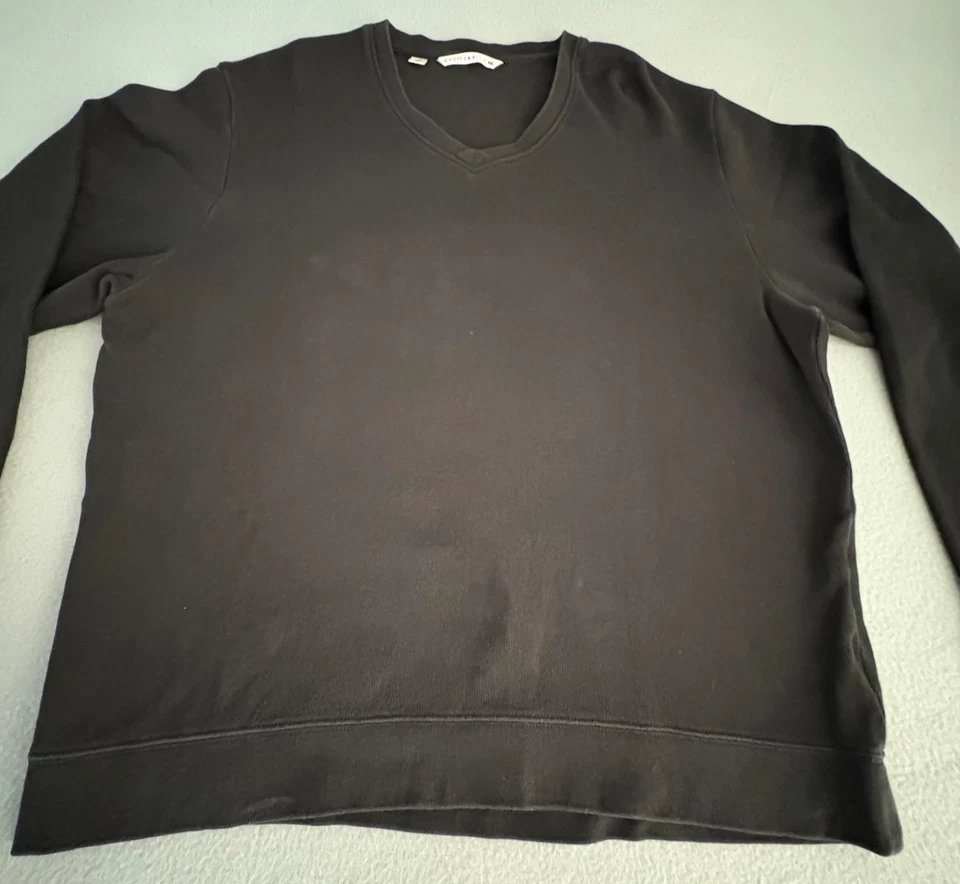 Cutter & Buck V-Neck Sweatshirt Mens Large Black Pullover Casual Golf Cotton EUC - Image 3 of 4