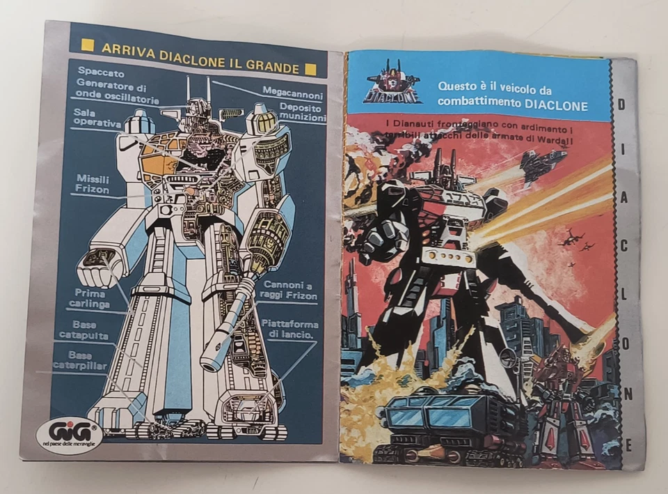 LIBRETTO CATALOGO ORIGINALE DIACLONE IL GRANDE Il Grande Robot-Base GIG TAKARA - Immagine 4 di 4