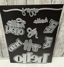 HELLO Hi Hey Greetings Sentiements Dies Set of 10