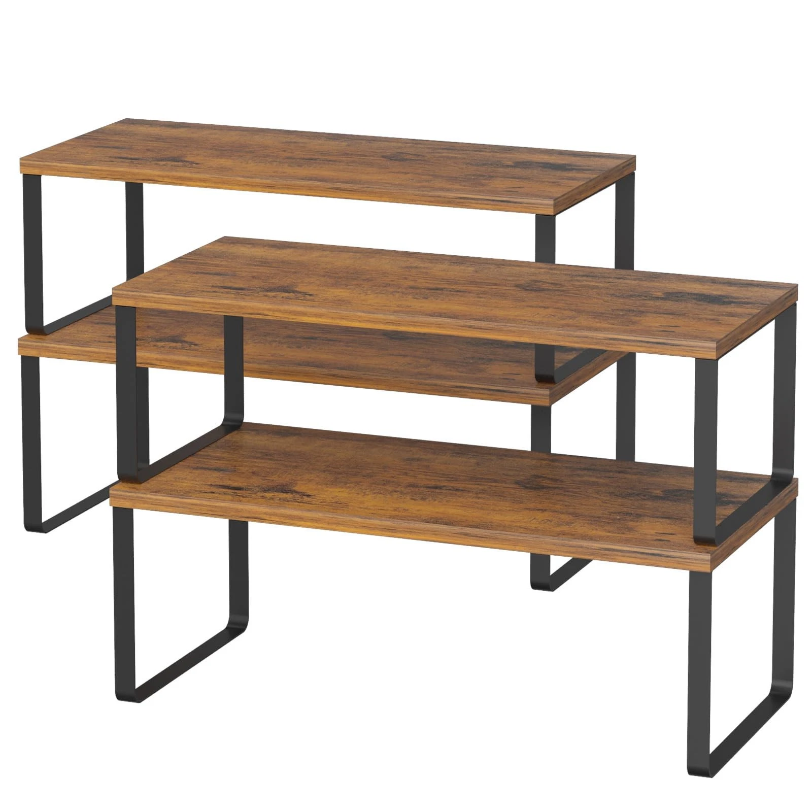NEX Kitchen Cabinet and Counter Shelf Organizer, Stackable & Expandable, Set ...