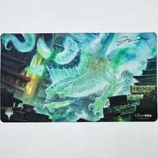 Alfombra de juego firmada Ultra Pro Miirym Sentinel Wyrm Kekai Kotaki Magic MTG TCG rara