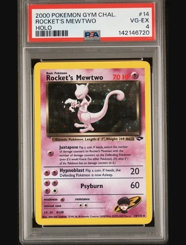 Rocket's Mewtwo - Holo Rare - 14/132 - Gym Challenge - PSA 4