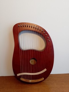 16 String Lyre Harp With Carry Case Tuning Key And Spare Strings