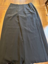 NWT Nine West High Ride Wide Leg Relaxed Pants Side Zip Black Size 14