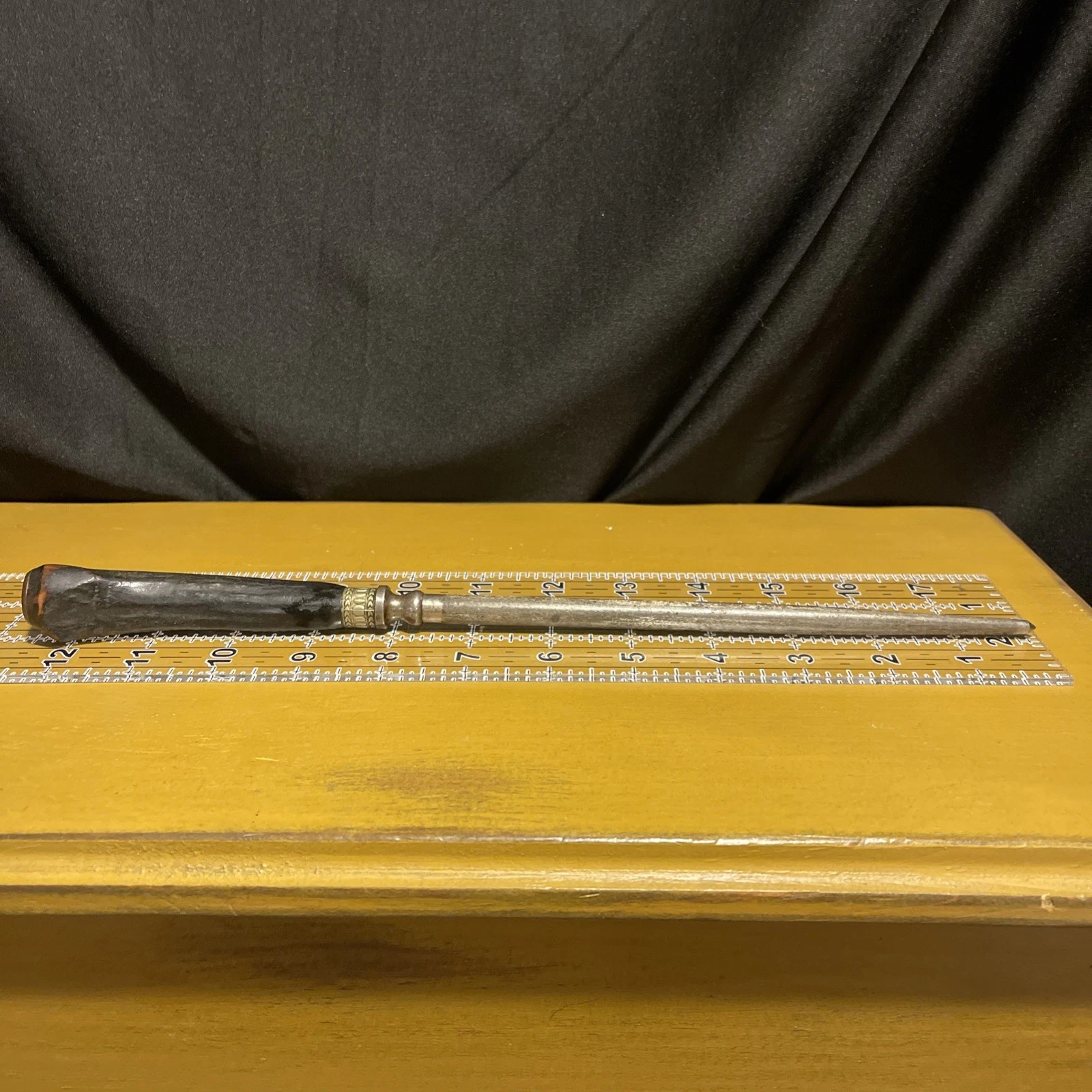 Vintage Stag Handle Knife Sharpener / Honing Steel Rod 12.5”