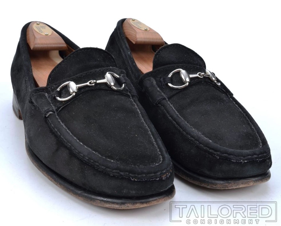 Alden H468 Black Suede Horse Bit Loafer