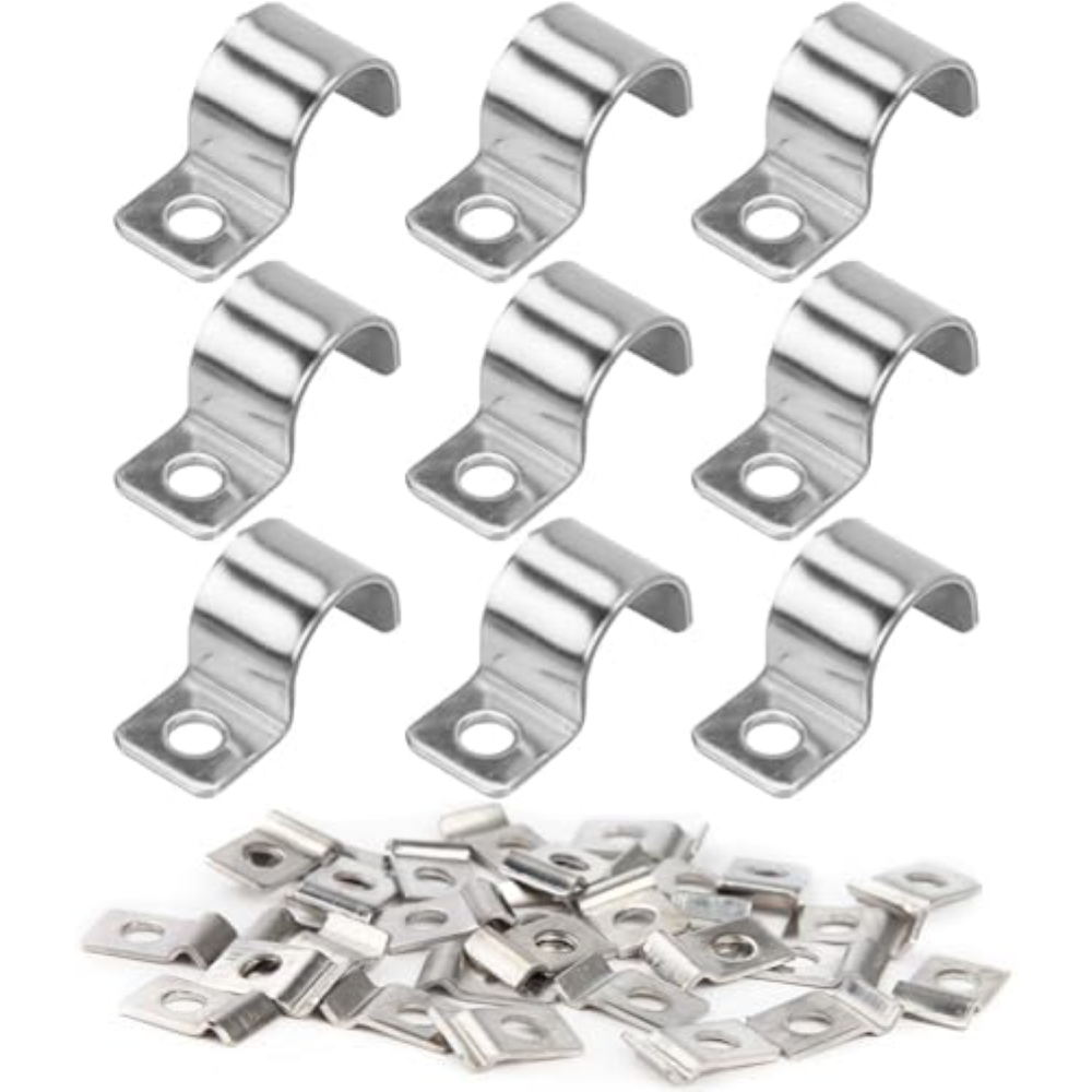 SHUOHONG 50 Pezzi Fascette Metalliche, Fascette Stringitubo di Fissaggio, Fascet