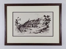 ART - Vintage Original Signed Daisy Budge Screenprint 20x15 Framed Landscape Art