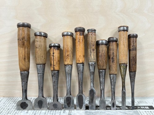 Vintage Japanese Chisel 10set Nomi /Hand Plane Saw Iron Hammer Hand Tool/d60 - Picture 19 of 24