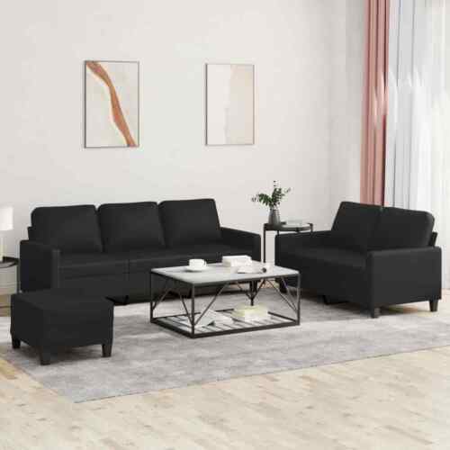 Sofa Set 3-Piece Armchair Couch with Cushion Footstool Sofa I1B8-