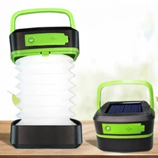 Solar Rechargeable LED Power Camping Tent Light Collapsible Torch Lantern Lamp