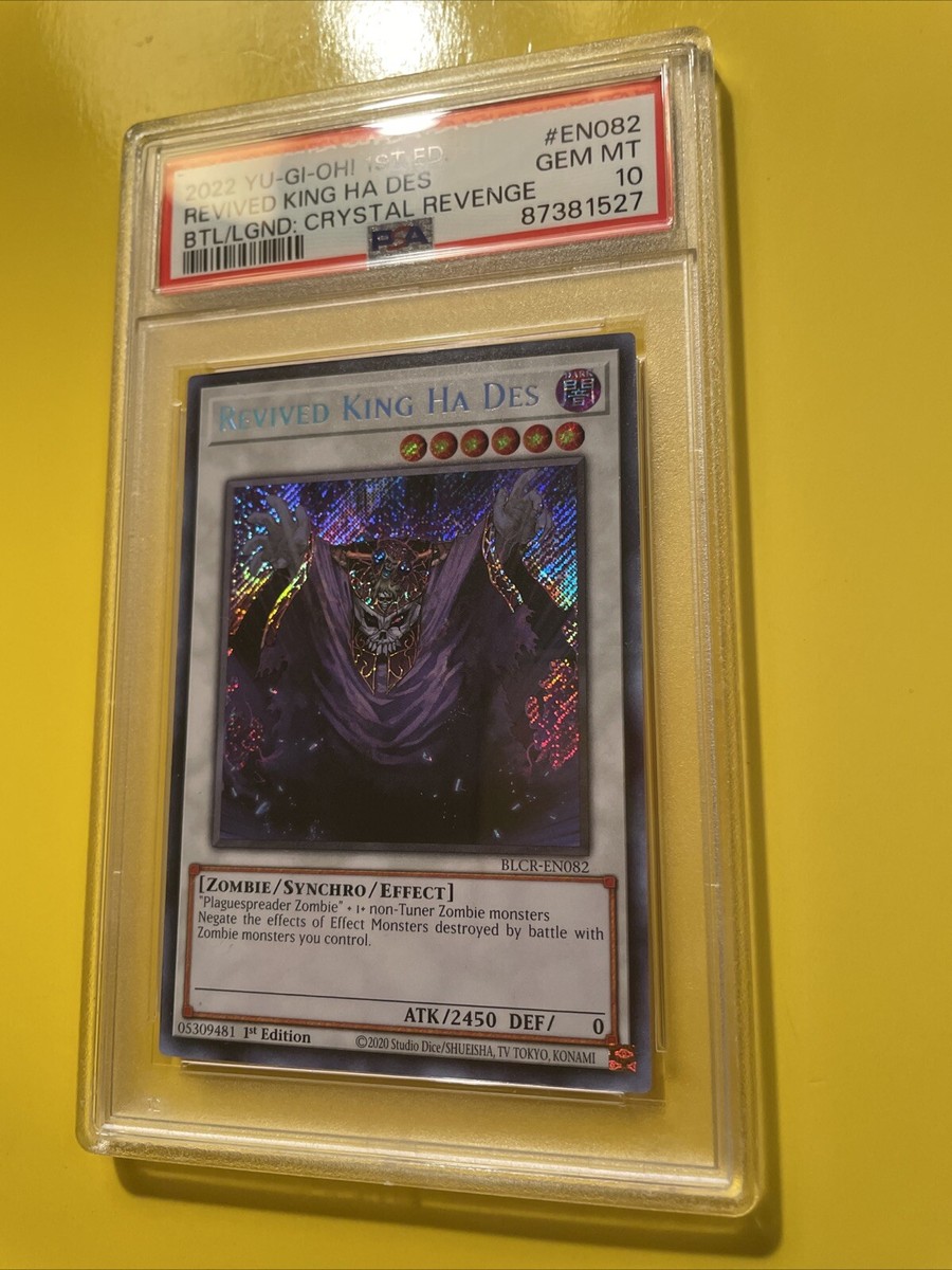 YuGiOh REVIVED KING HA DES #BLCR-EN082🔥PSA 10 GEM🔥1st EDITION