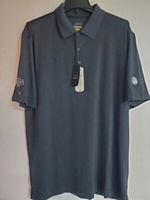 GREG NORMAN (NEW) MEN GOLF TECHNICAL PERFORMANCE POLO SHIRT SZ L BLK VIDEO POKER