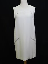 VINTAGE VERSACE COUTURE RHINESTONE ACCENT WHITE DRESS * sz 10