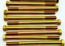 (6) Hex Head 5/8-11 x 8-1/2" Grade 8 Bolts Yellow Zinc Cap Screws