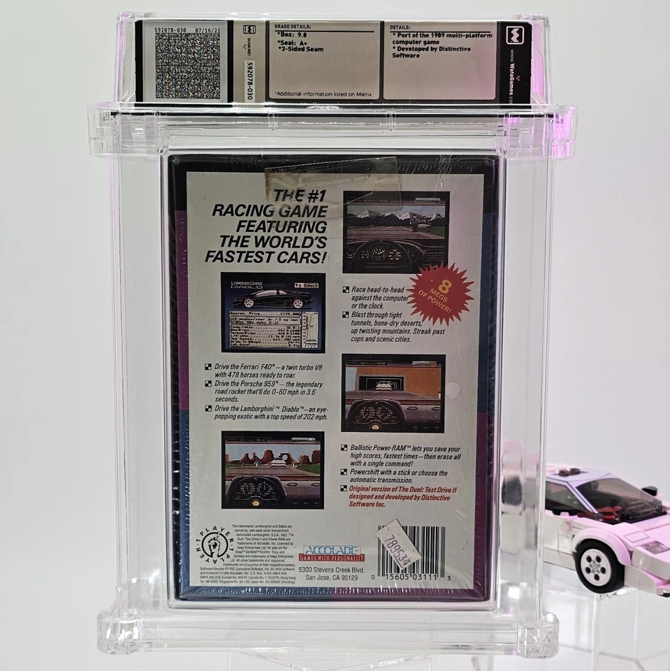 The Duel: Test Drive 2 (SEGA Genesis) WATA 9.8, A+ WOW! Rare Game, High Grade - Image 2 of 2