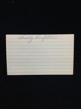 Freddie Lindstrom Signed Index Card JSA  -1 #