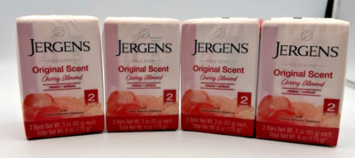 Jergens Original Scent Cherry Almond Soap Bars  lot of 8  Bars 3 oz each