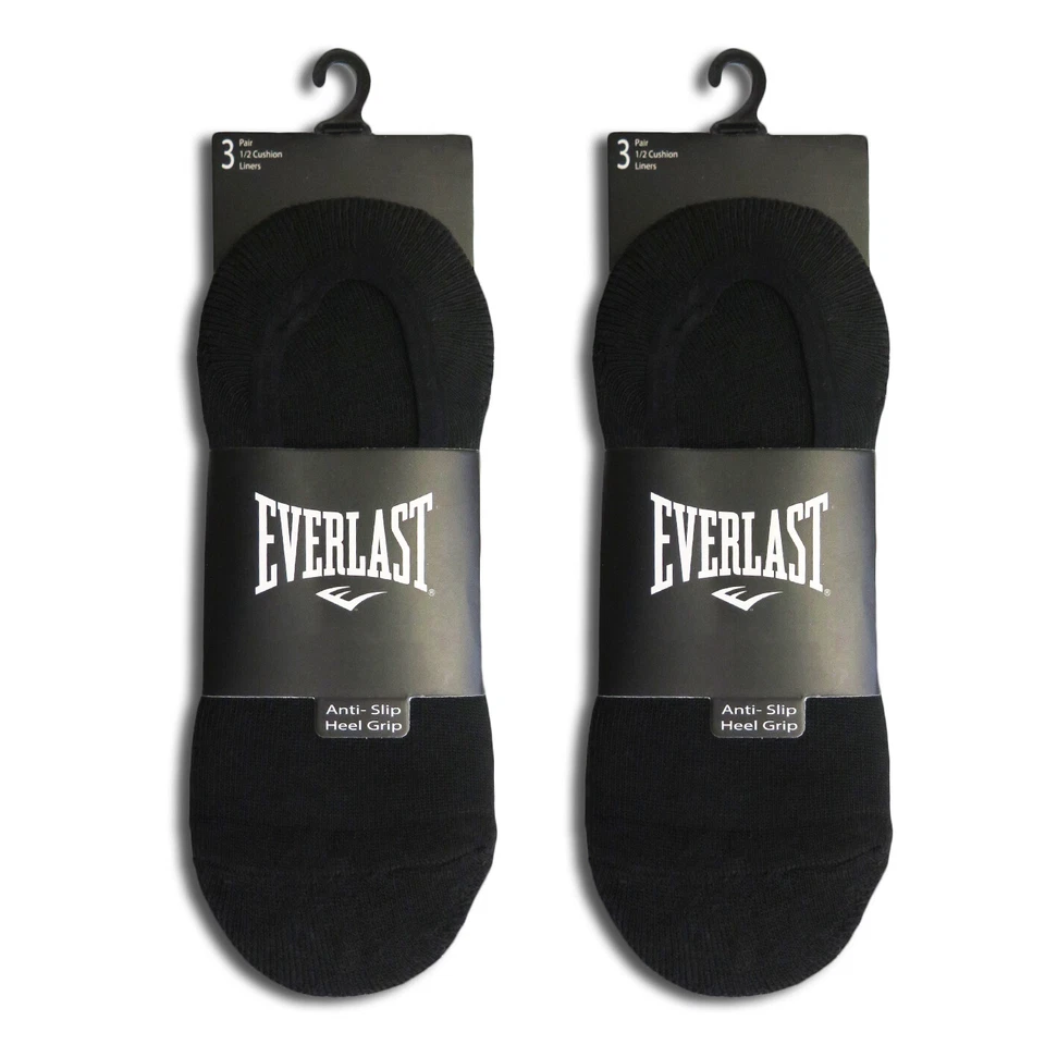 6 pares de calcetines de tenis Everlast para hombre 1/2 cojín bajos invisibles Peds No-Show Foto 2 de 3