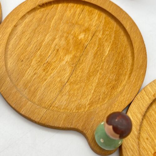 Set sottobicchieri vintage Sevi fatti a mano in legno impilabili Italia Alpi Tirolesi MCM dolore alle mani - Foto 11 di 15