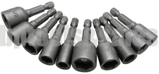10pc MAGNETIC NUT DRIVER SET SAE & METRIC NUT SETTER POWER DRILL BIT 1/4" SHANK