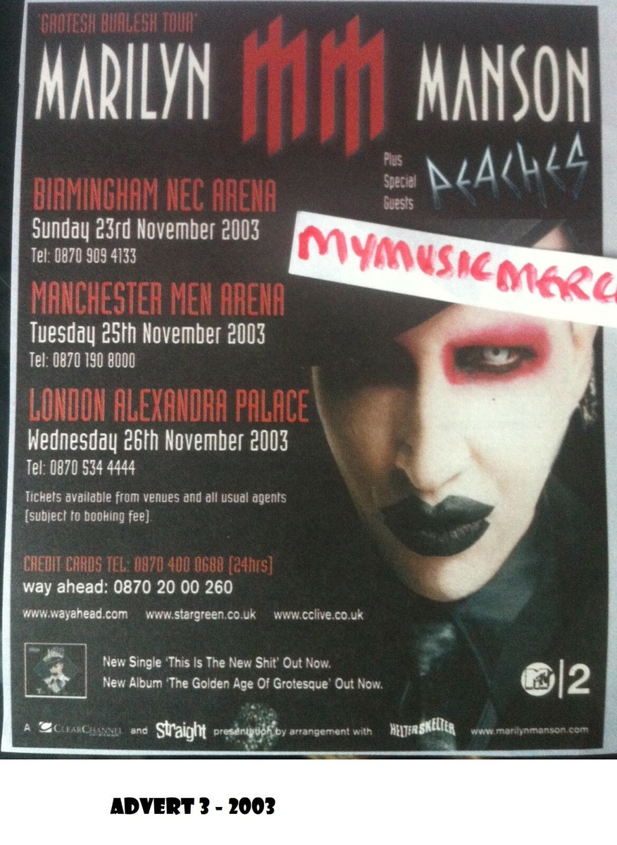 限定1998年製 MARILYN MANSON the  show UK 限定1998年製 MARILYN MANSON the dope show UK