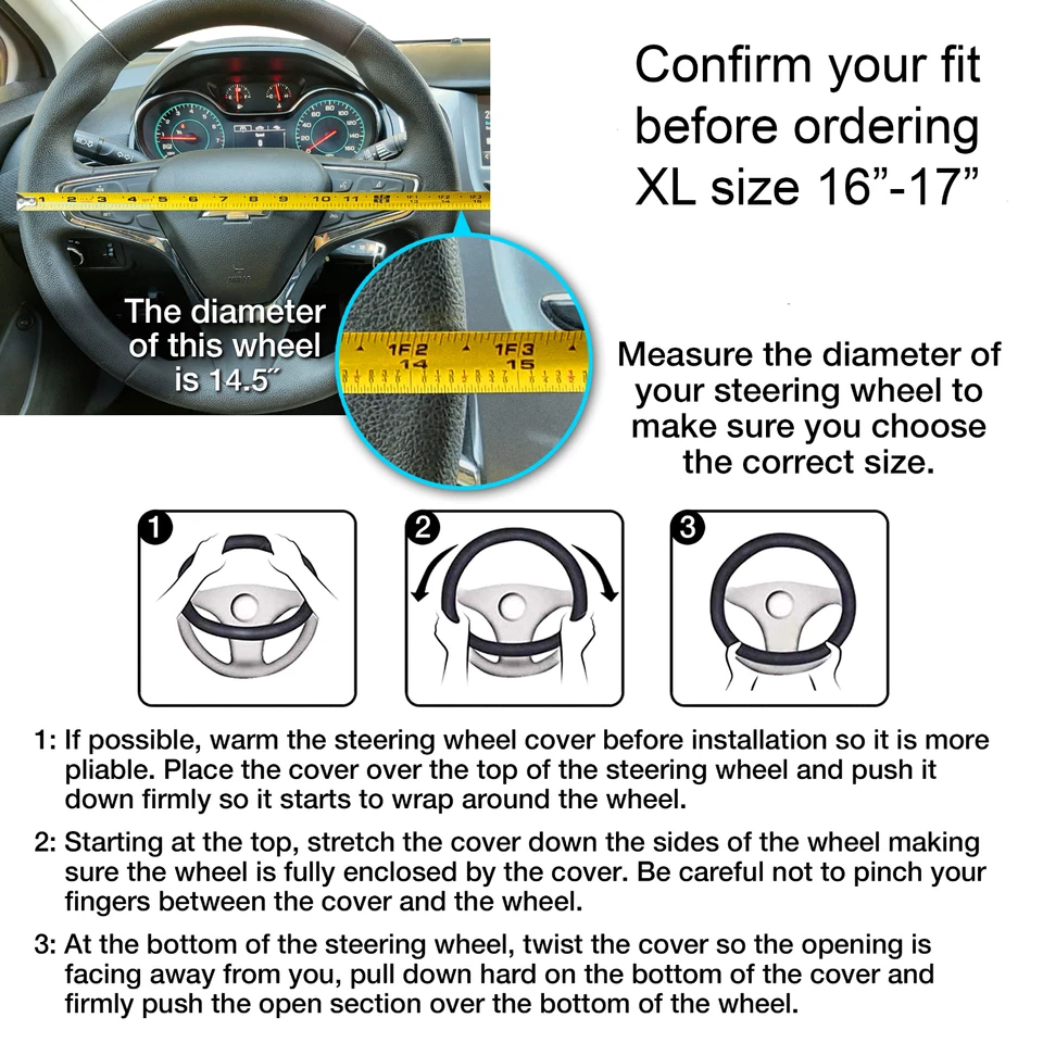 15 Estilos Cubierta Volante XL Cuero Vinilo Terciopelo Gamuza Gris, Tostado, Negro Foto 2 de 2