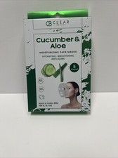 Clear Beauty Cucumber & Aloe Moisturizing Face Mask | 3.7 oz Pk Of 5