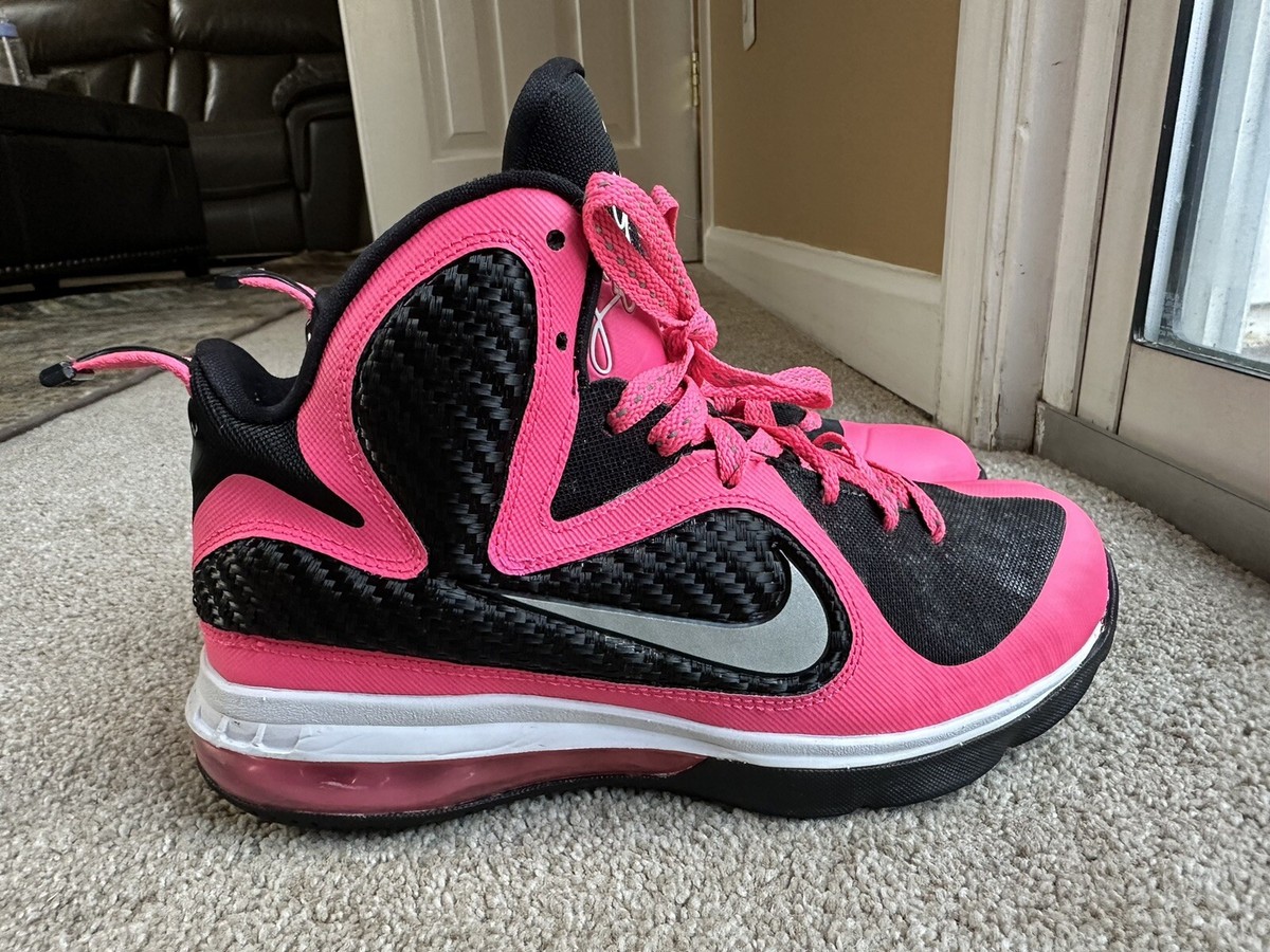 NIKE LEBRON 9 (GS) LASER PINK-METALLIC SILVER Sz 4.5 Y 472664-600