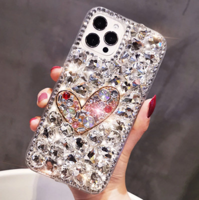 Bling Diamond Phone Case Rhinestone Rubber Crystal Glitter Phone Back Case Cover